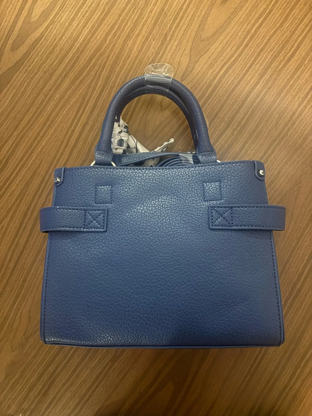 NWT - Steve Madden - Navy Pebbled Leather Top-Handle Bag